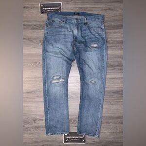POLO RALPH LAUREN Men’s Blue Sullivan Slim Fit Distressed Faded Denim Jeans